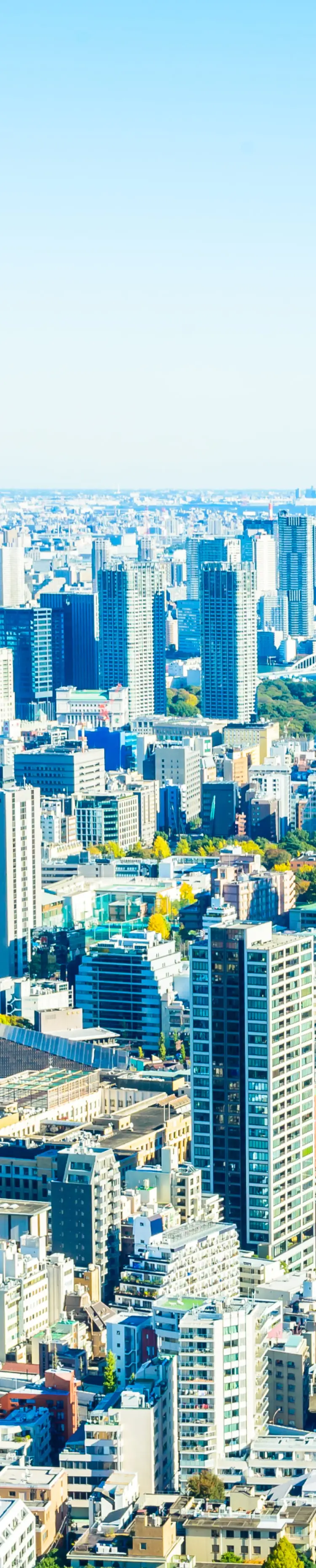 東京タワーと高層ビル群が広がる東京都心の風景