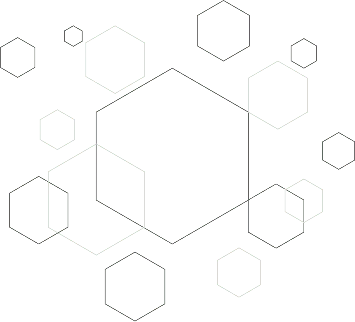 六角形の枠線のデザイン要素